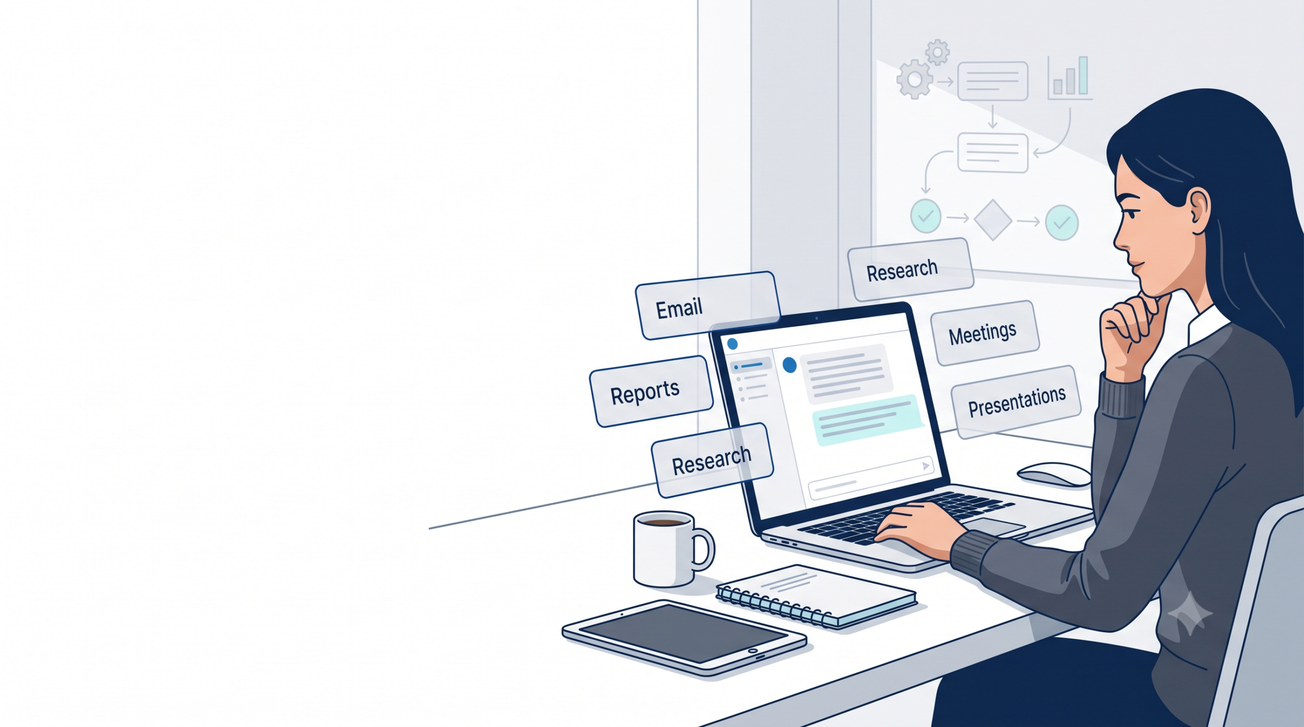 Professional using AI tools to improve productivity and streamline everyday work tasks.